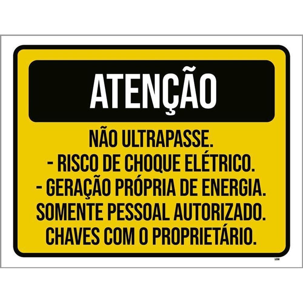Kit 3 Placa Acm Não Ultrapasse Chaves Com Proprietário 18X23