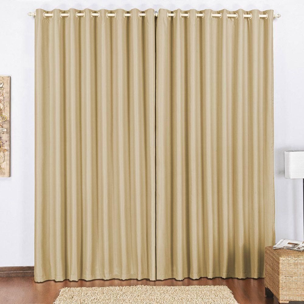 Cortina Blackout Trilho Comum Tecido 4,0x2,80M Avelã