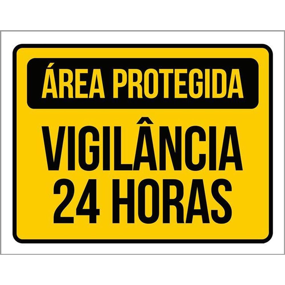Placa Acm Área Protegida Vigilância 24 Horas 18X23
