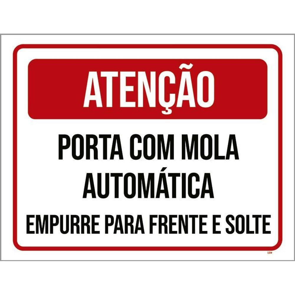 Placa Acm Porta Mola Automática Empurre 18X23