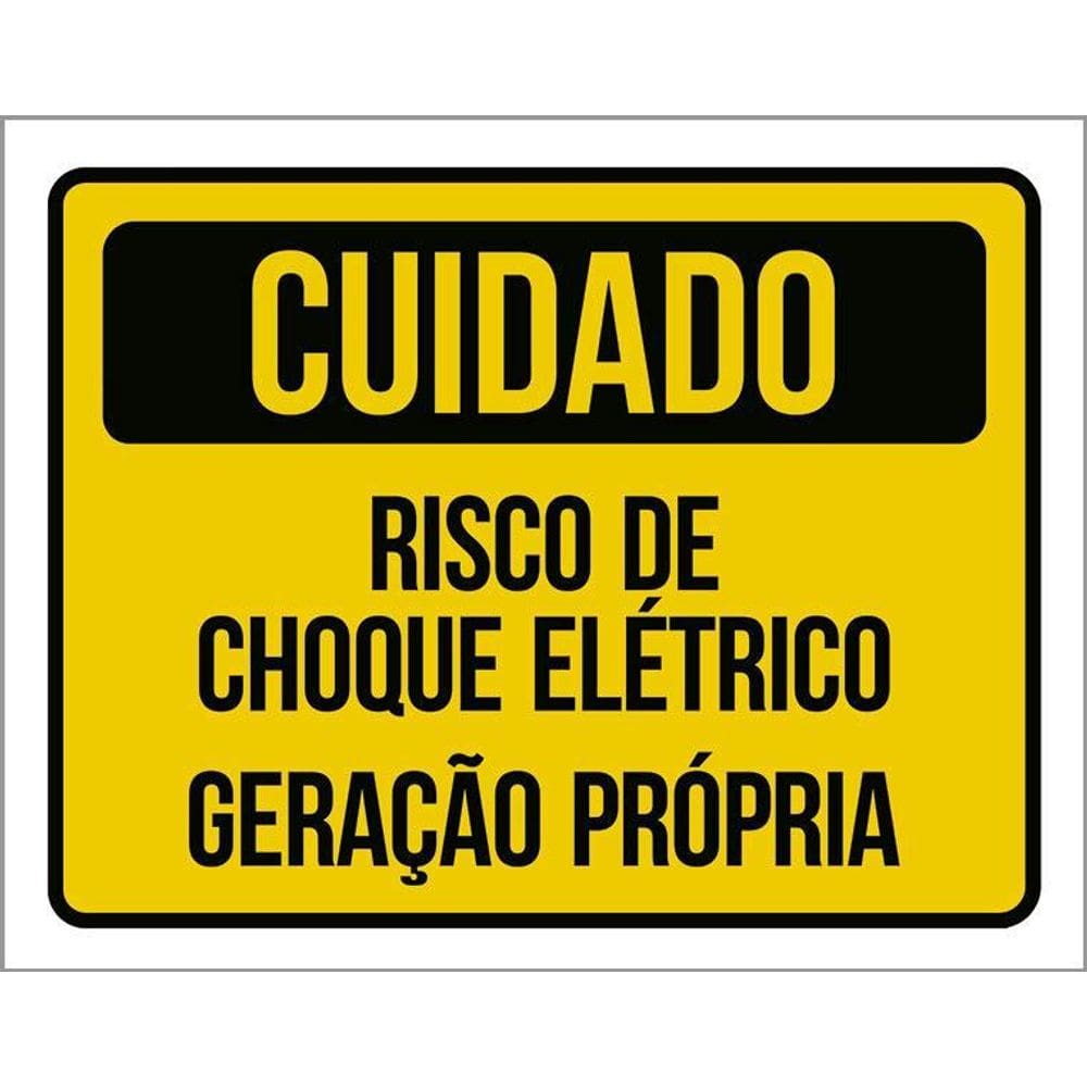 Placa Acm Risco Choque Elétrico Geração Própria 18X23