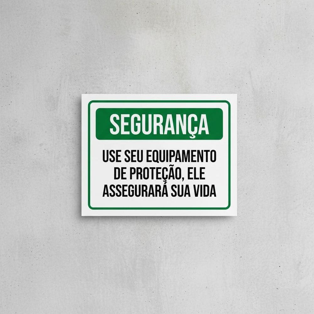 Placa Acm De Segurança Equipamento Proteção 18X23