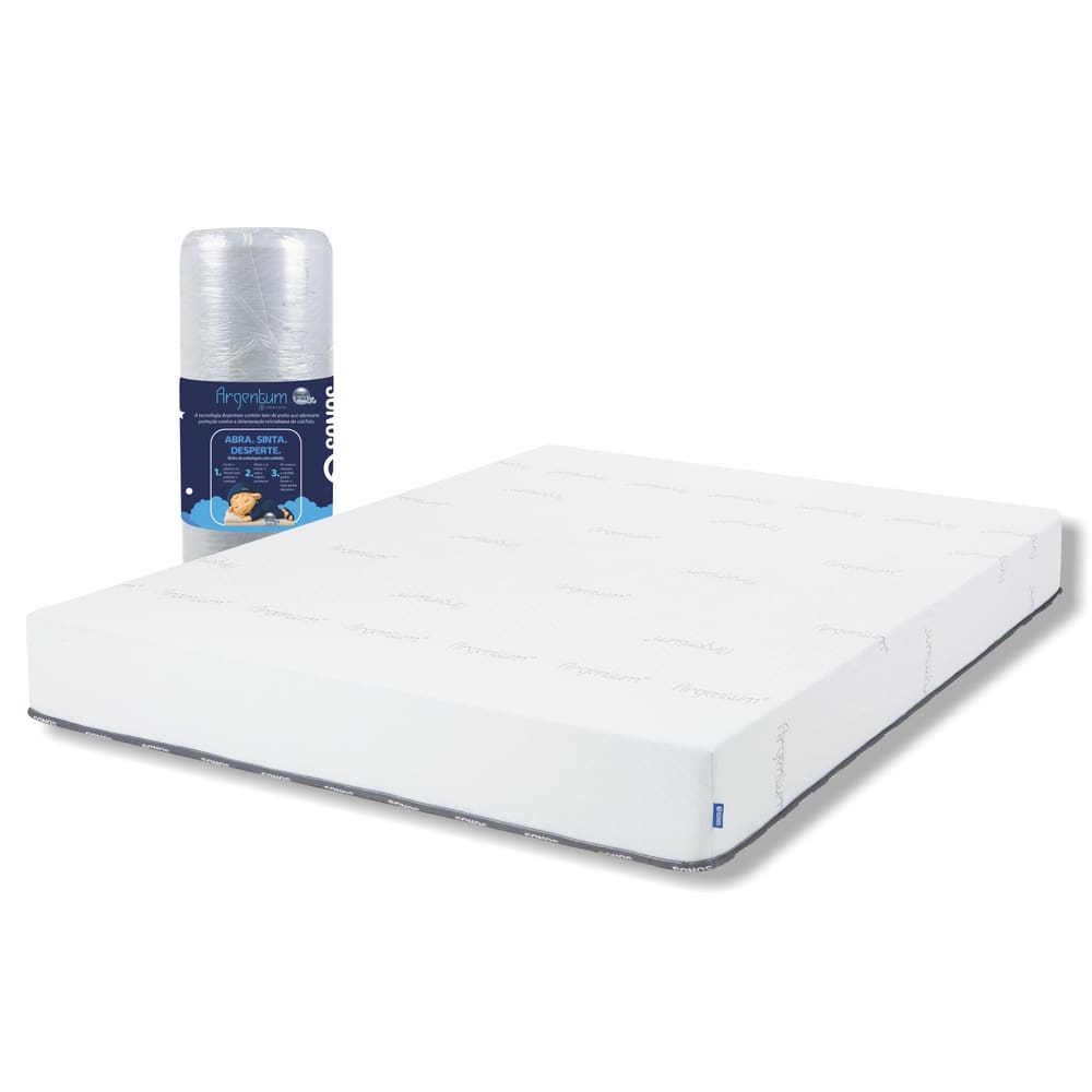 Colchão Sonos Sense Argentum Casal Ortopédico Espuma D33 138x188x19 a Vácuo
