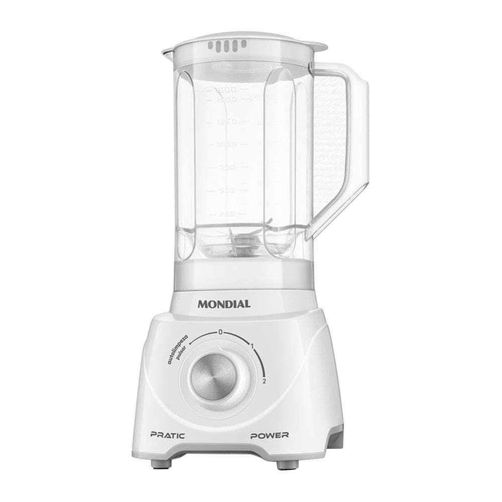 Liquidificador Mondial L-97-W Pratic Power - Copo Polipropileno, 3 Velocidades+Pulsar, 500W, Branco