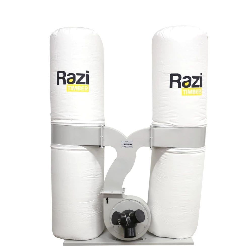 Coletor de Pó Razi 3CV Industrial 307L, 3 Entradas 100mm, 40m³/min com Rodízios e 2 Reservatórios