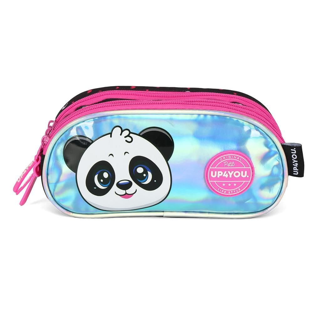 Estojo Escolar Up4You Luxcel Panda Pink Preto