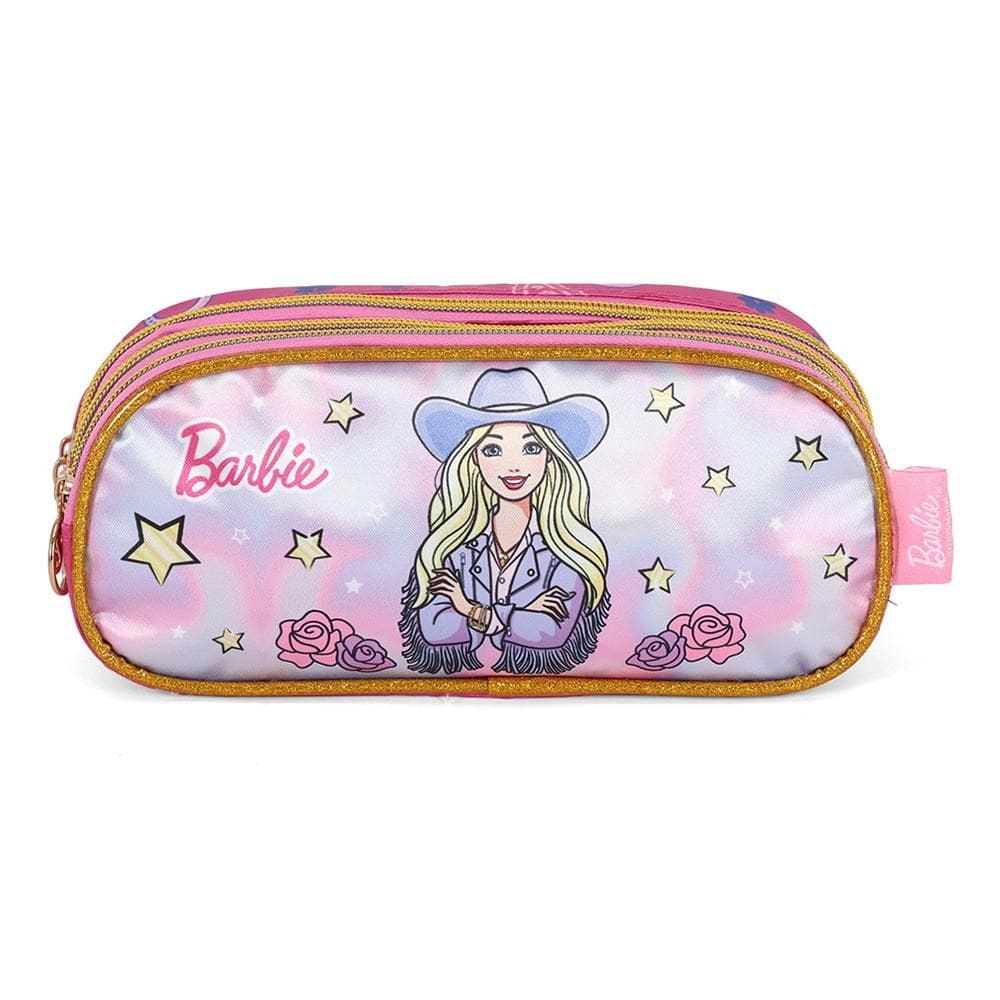Estojo Escolar Luxcel Barbie Boiadeira Roxo