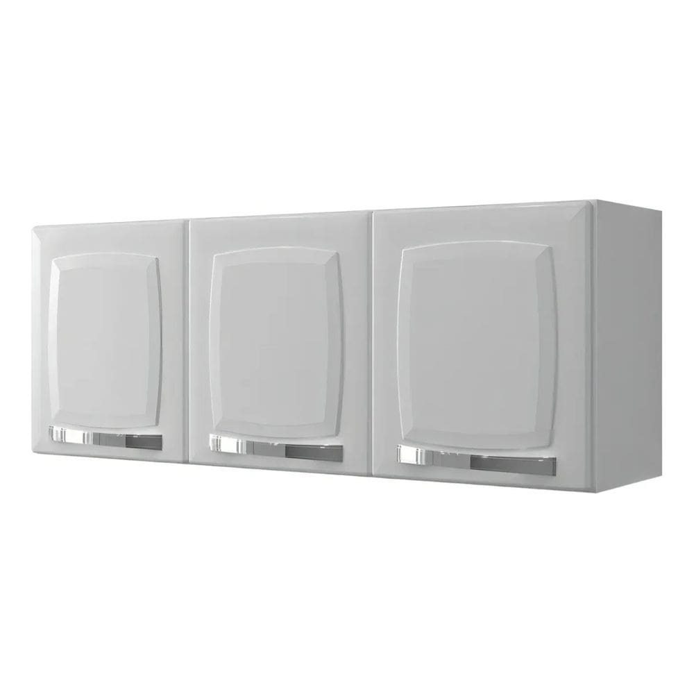 Armário Aéreo Multiuso Aço 3 Porsts Cozinha Lavanderia Rose 105cm