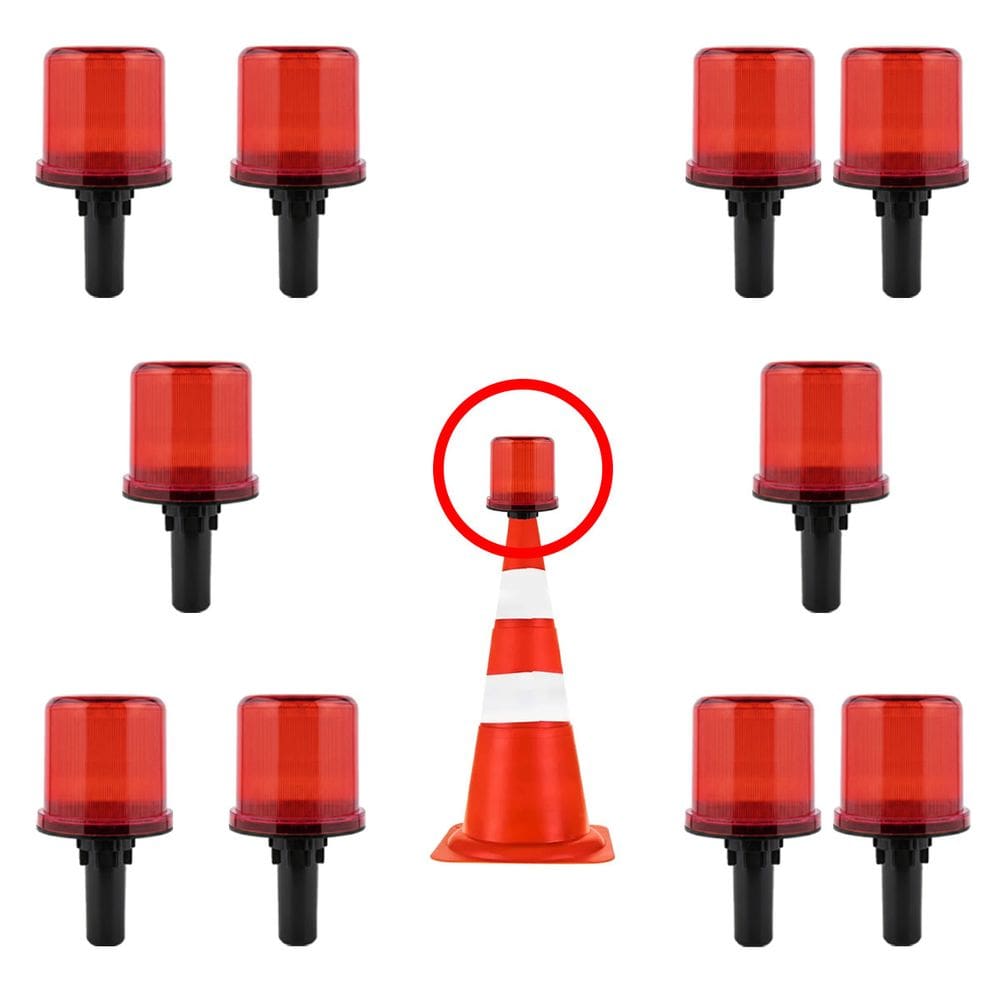 Sinalizadores Viario Solar Kit 10 Estrada Rodovia Cone Sinalizacao Transito Alerta Emergencia Obra