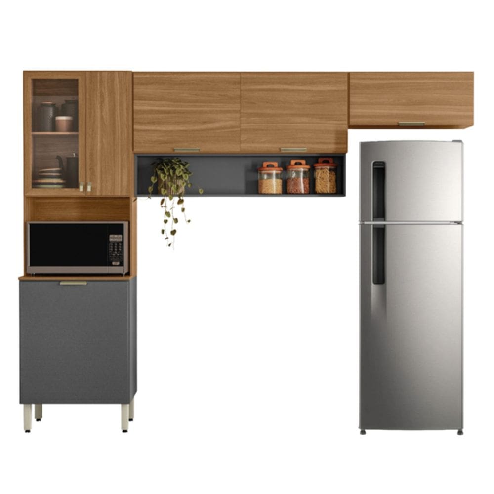 Armário De Cozinha Compacta 6 Portas 2 Nichos Alba