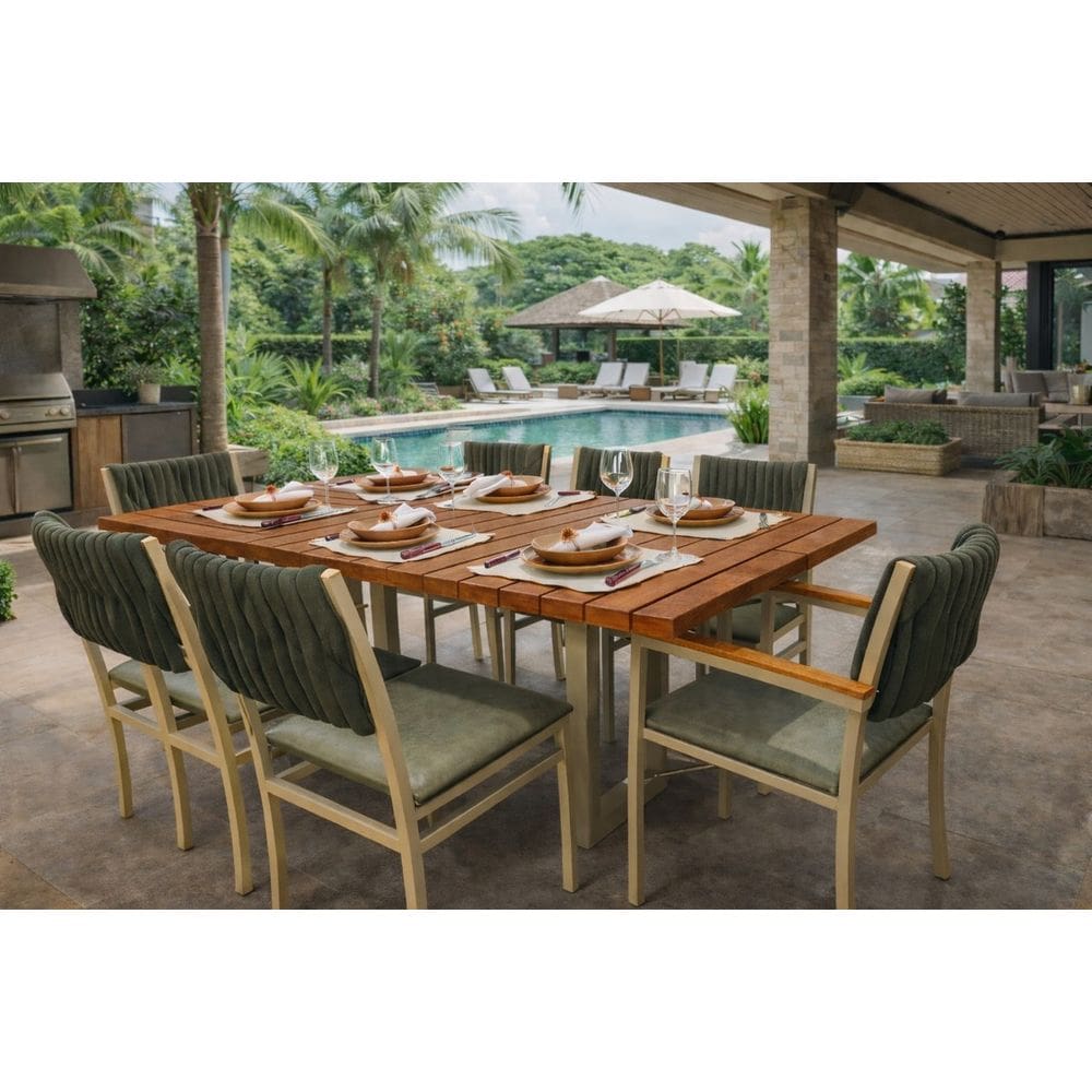 Conjunto Gourmet náutica 8 cadeiras Elegance Solare-verde rp