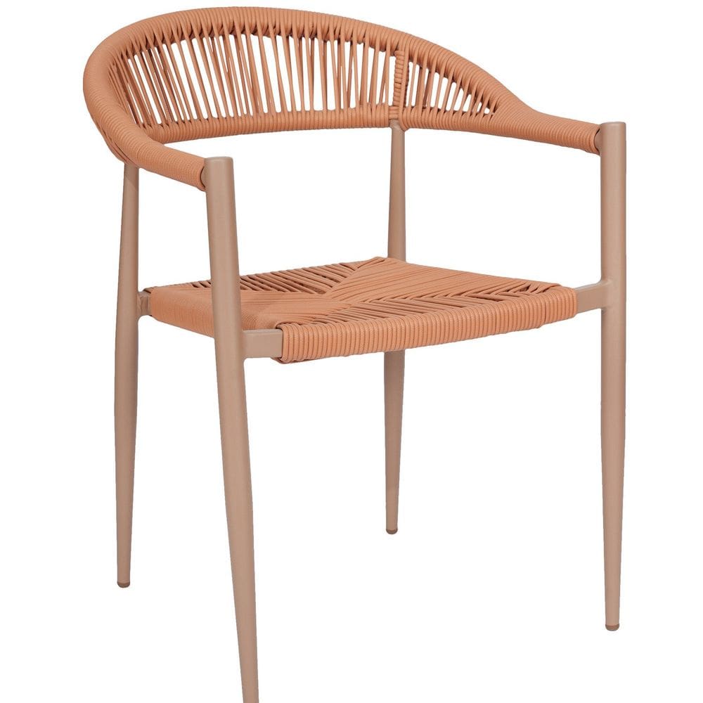 Cadeira em Aluminio e Corda Náutica em Polietileno para Área Externa Laguna Terracota