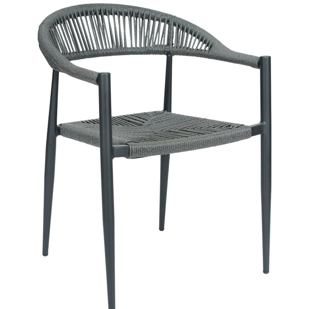 Cadeira em Aluminio e Corda Náutica em Polietileno para Área Externa Laguna Preto