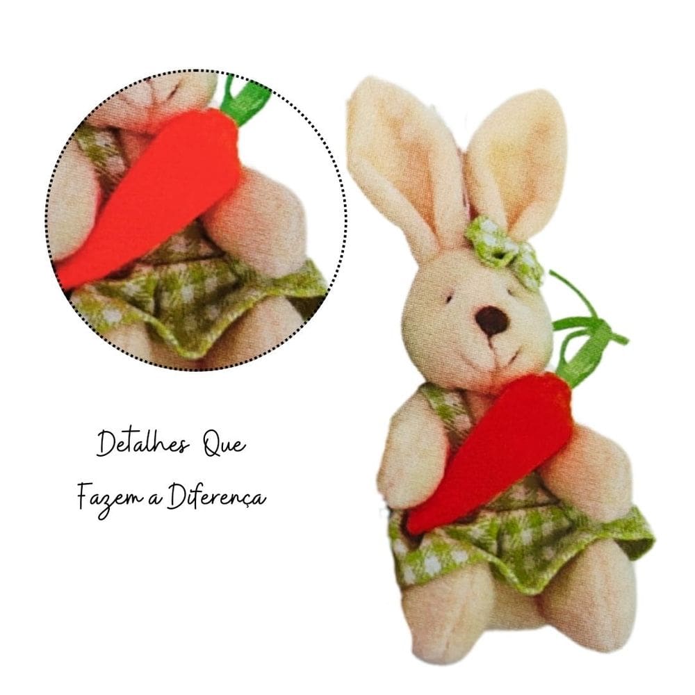 Pingente Pelucia De Páscoa Mini Coelho Verde 12cm 1020049 1Un