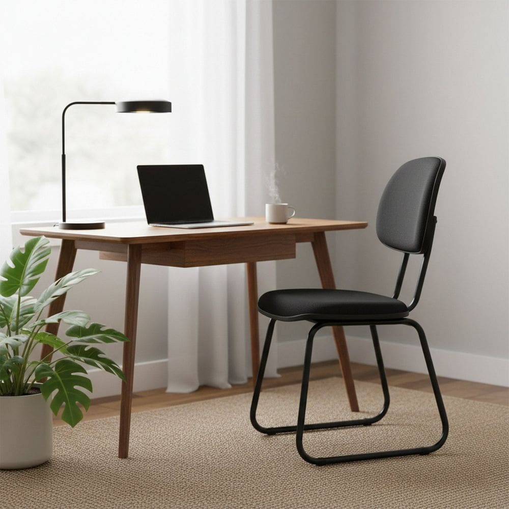 Cadeira Secretária Fixa para Escritório Modelo Sky Preto