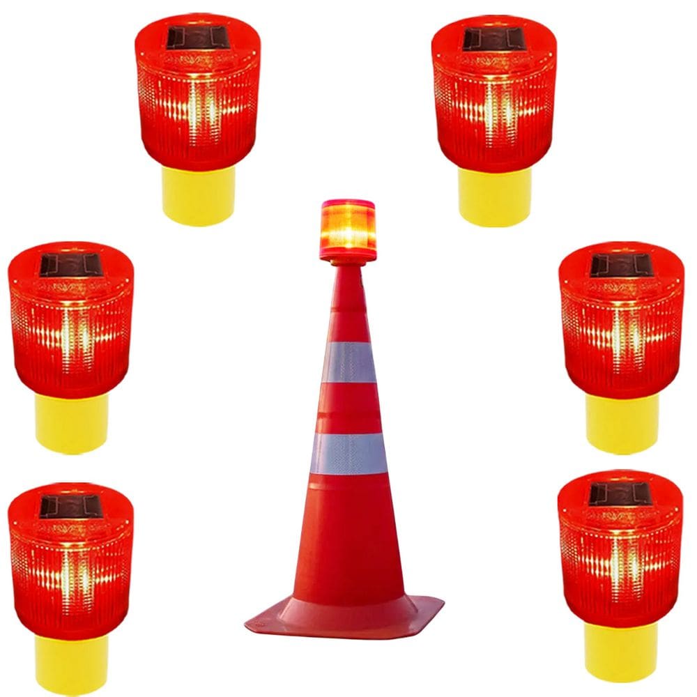 Sinalizador Viario Solar Kit 6 Cone Transito Segurança Alerta Avenida Acidente Fiscal  Emergencia
