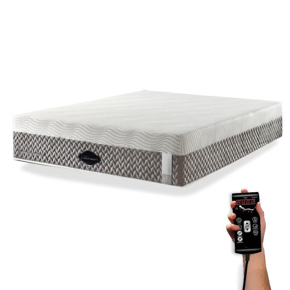Colchão De Látex Híbrido Médio Kit Spa Casal 138x188cm
