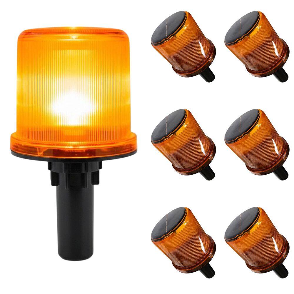 Sinalizador Solar Viario Kit 6 Uni Cone Led Obra Transito Sinalizacao Emergencia Alerta Seguranca Rua Rodovia Pista