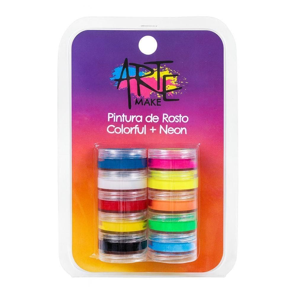 Kit Pintura De Rosto Colorida E Neon Safira - 1un