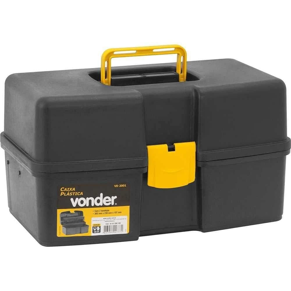 Caixa Para Ferramentas, Plástica, Com 2 Bandejas, 37,0 Cm X 22,0 Cm X 20,0 Cm, Vd 2001, Vonder