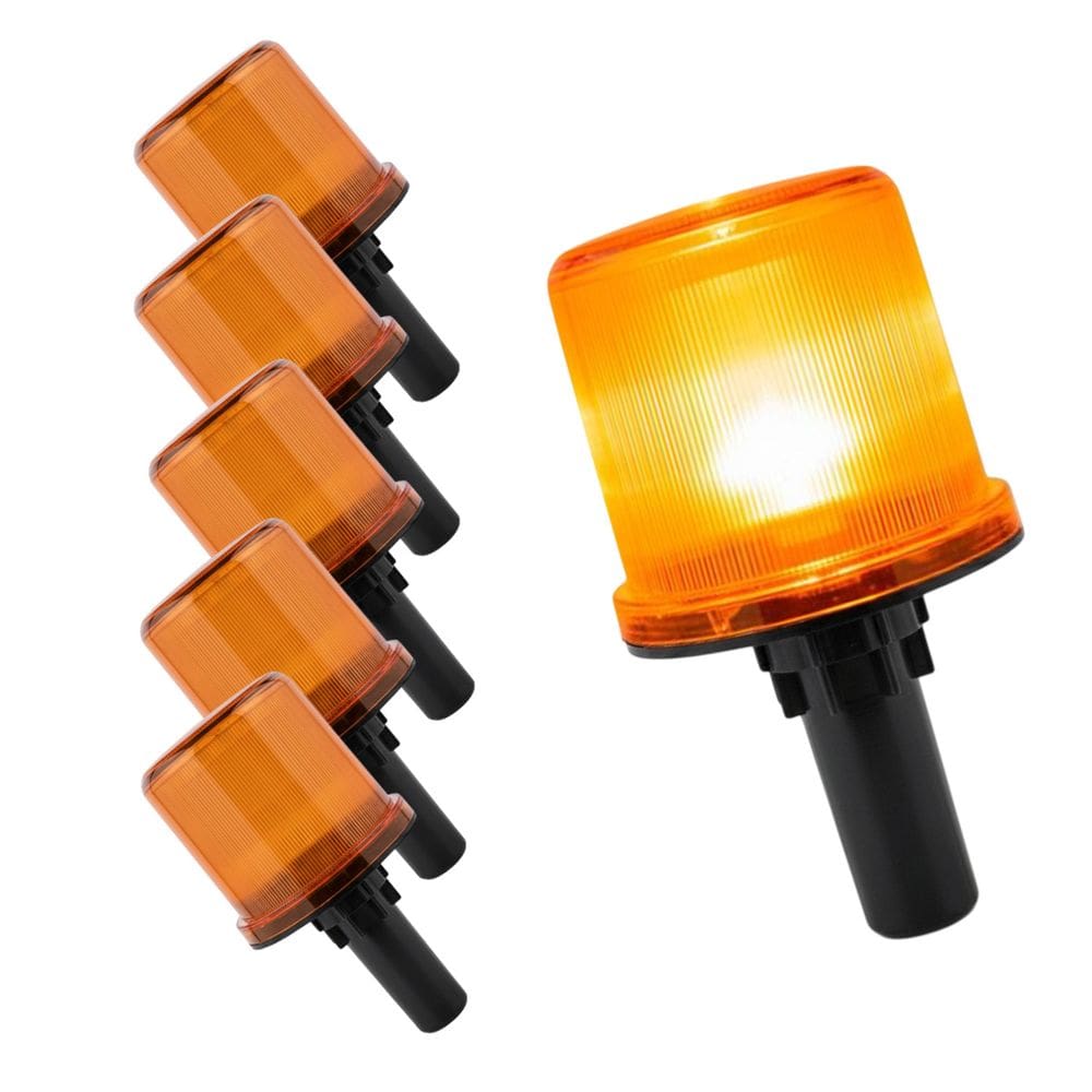 Sinalizador Solar Viario Kit 5 Uni Cone Sinalizacao Transito Obra Rodovia Emergencia Acidente Seguranca Pista