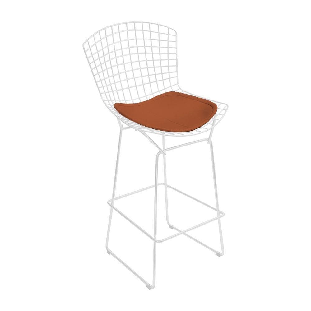 Banqueta Bertoia Branca D70 Assento Cobre