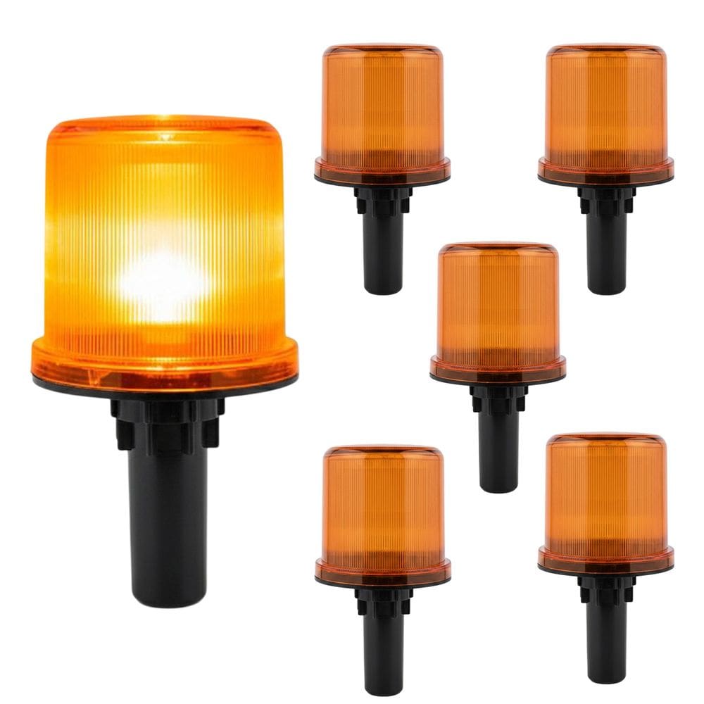 Sinalizador Solar Viario Kit 5 Uni Cone Transito Obra Sinalizacao Rodovia Estrada Emergencia Rua Segurança LED