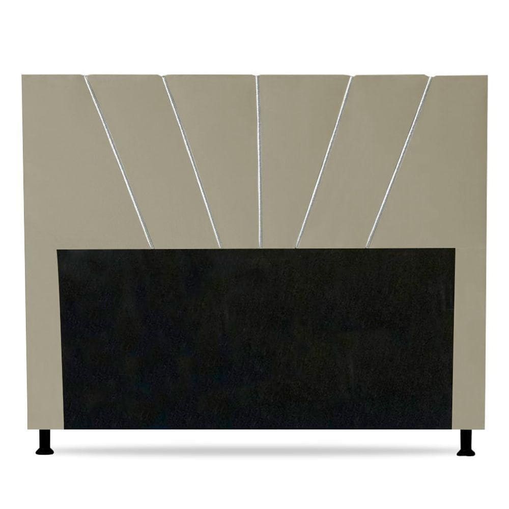Cabeceira Cama Box Casal King Size Dallas 195cm Veludo Bege