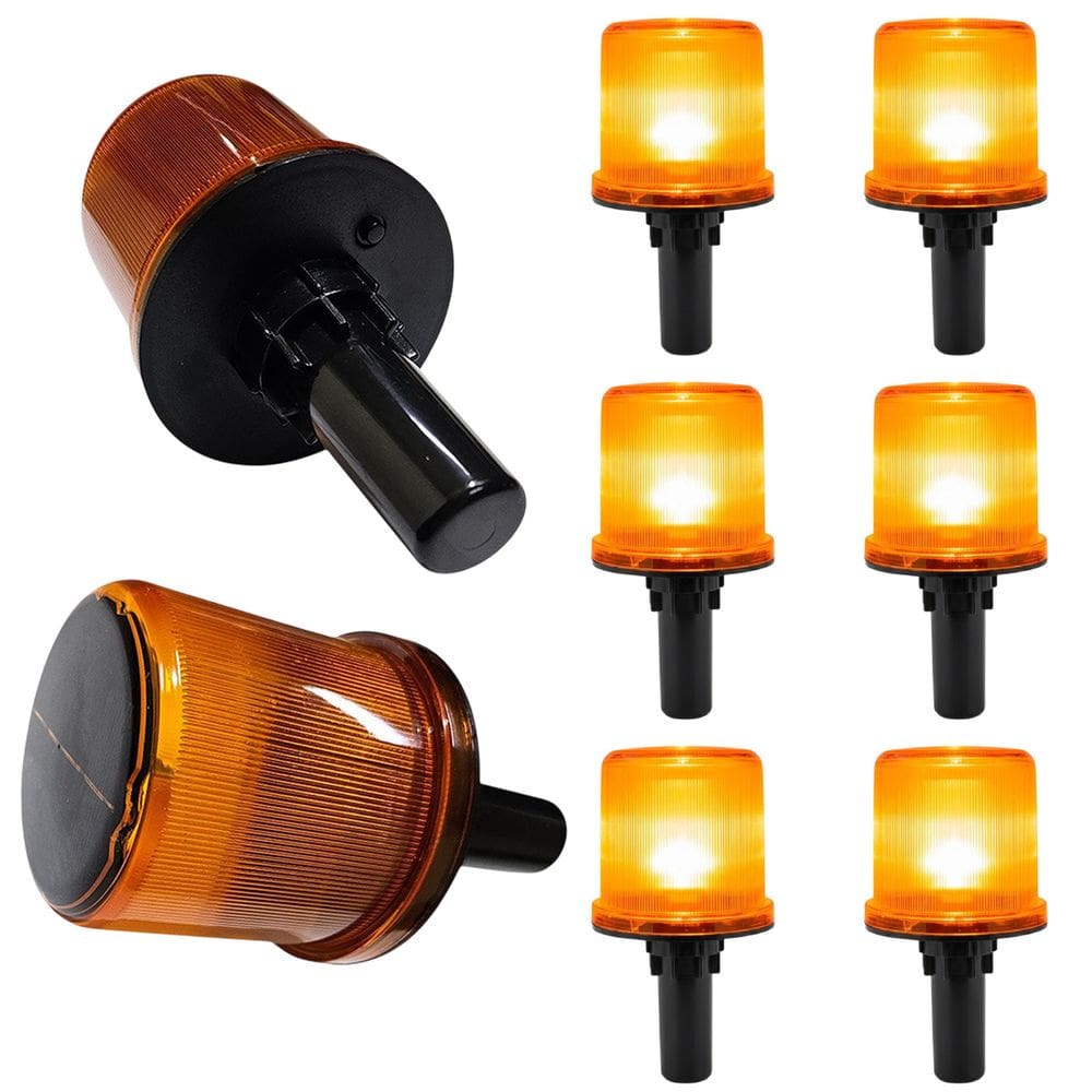 Sinalizador Solar Viario Kit 6 Uni Cone Transito Obra Sinalizacao Rodovia Estrada Emergencia Rua Segurança LED