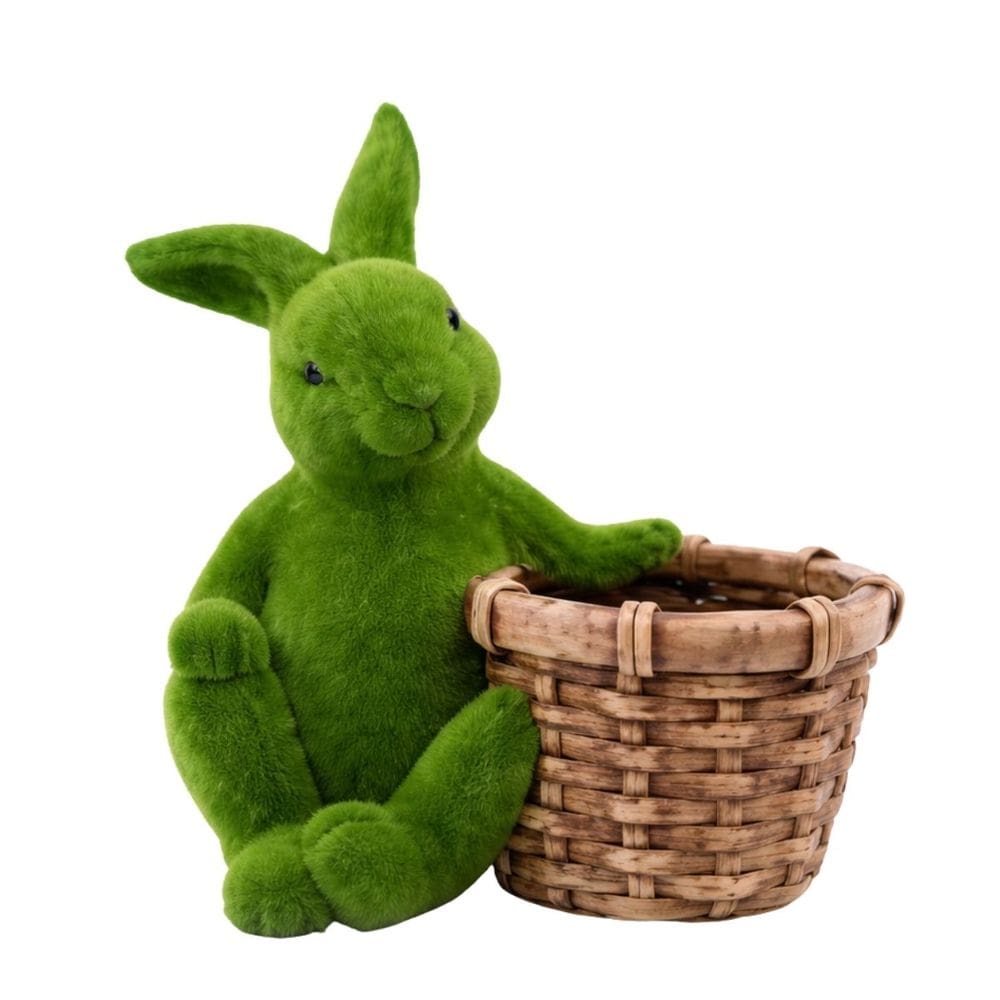 Coelho Da Páscoa Mesh De Grama Sentado C/ Cesta 1066728