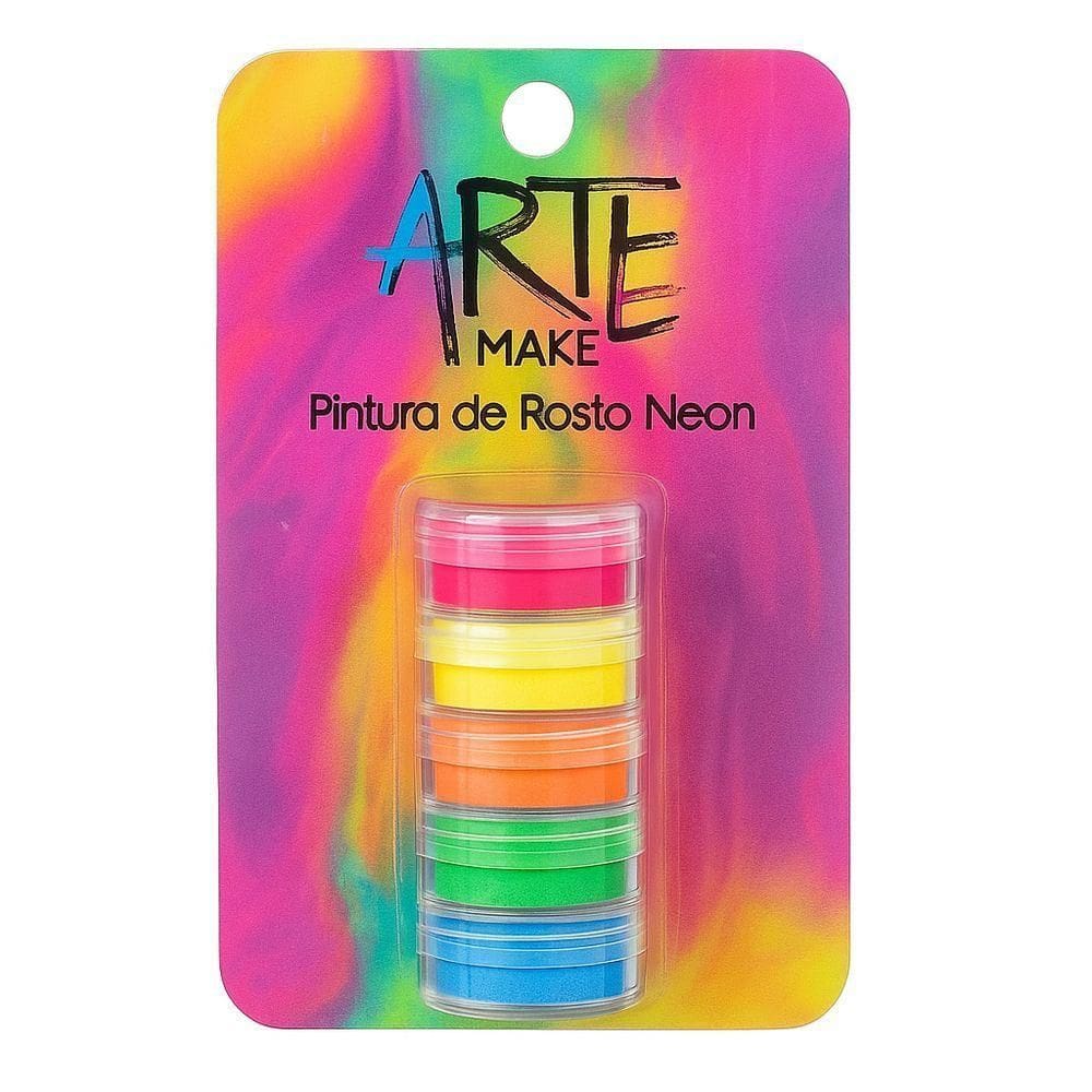 Pintura De Rosto Colorida Neon Safira - 1un