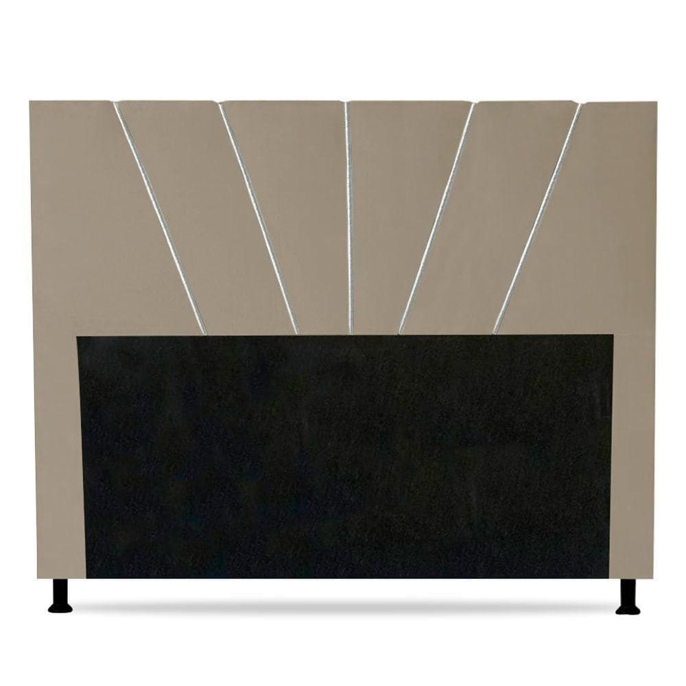 Cabeceira Cama Box Casal King Size Dallas 195cm Suede Bege