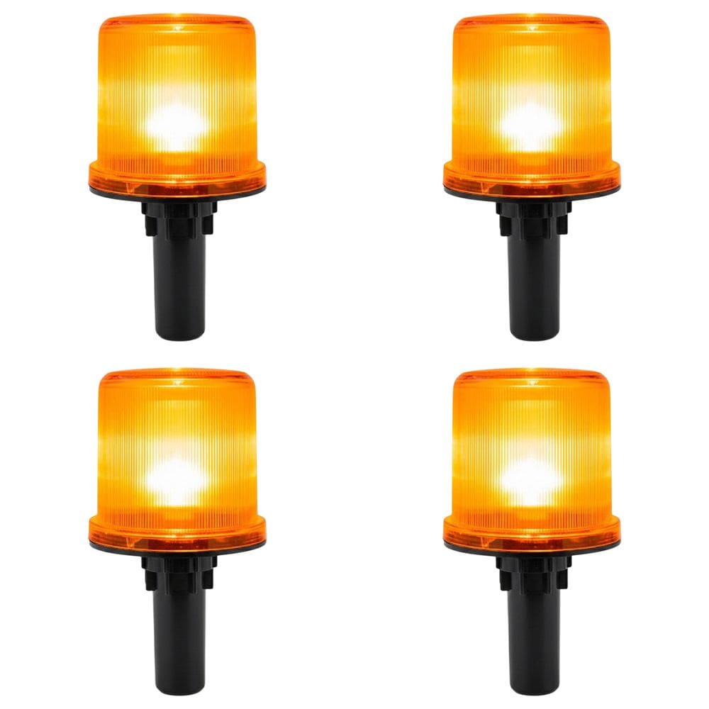 Bastao Solar Sinalizador Viario Kit 4 Uni Cone Transito Obra Sinalizacao Rodovia Estrada Emergencia Rua Segurança LED