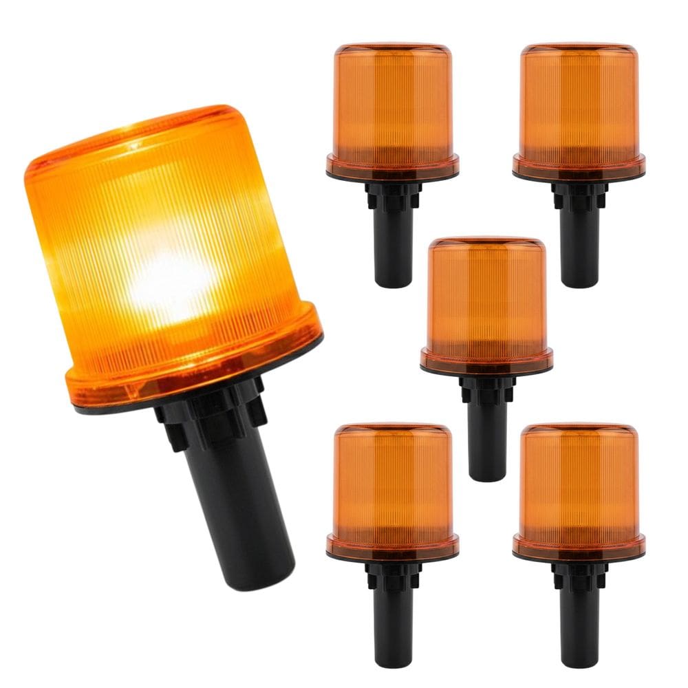 Sinalizador Solar Viario Kit 5 Uni Cone Obra Estrada Avenida Pista Rodovia Seguranca Alerta Transito Acidente Emergencia