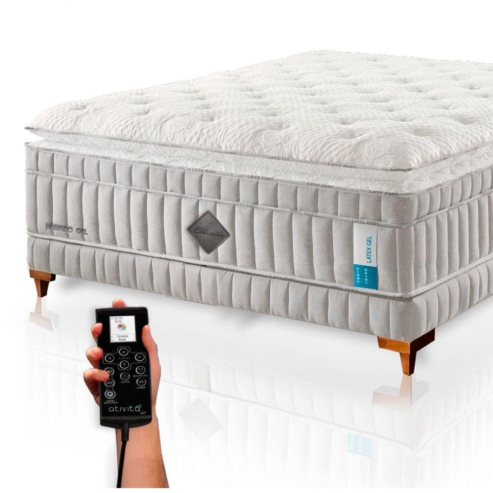 Colchão De Látex Híbrido Qgel Com Cobre Casal 138x188cm