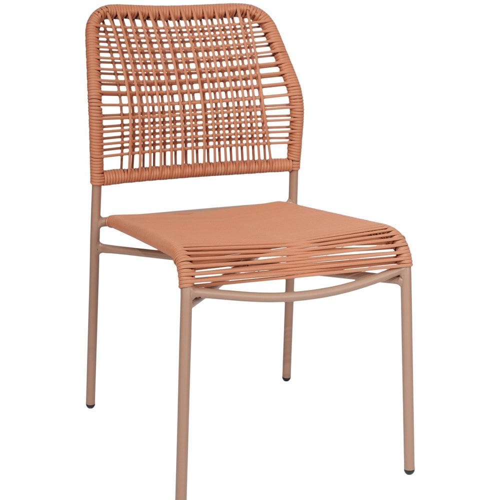 Cadeira em Aço Carbono e Corda Náutica em Polietileno para Área Externa Leme Terracota