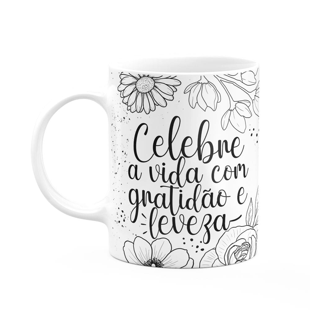 Caneca Motivação - Celebre a vida com gratidão e leveza - M2