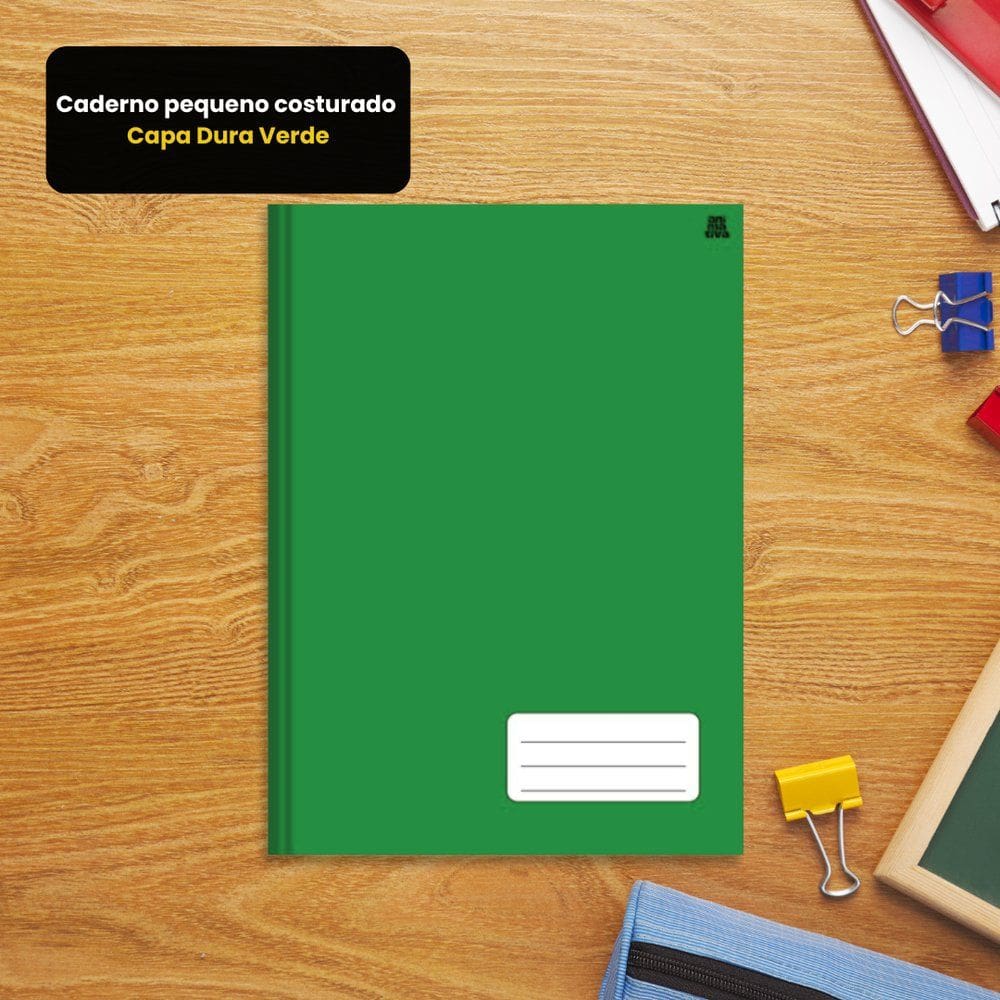 Caderno Brochura pequeno costurado Capa Dura  – Verde