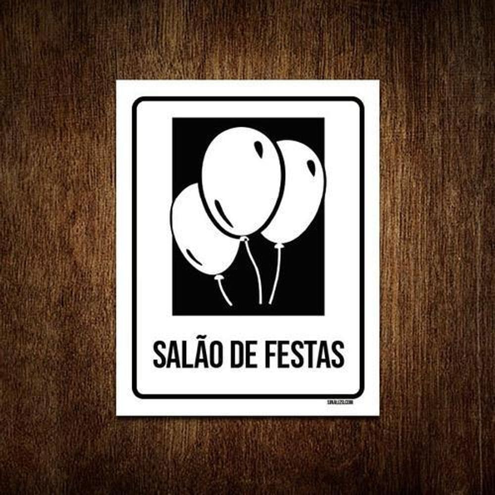 Kit 10 Placas Condomínio Ambiente Salão De Festas