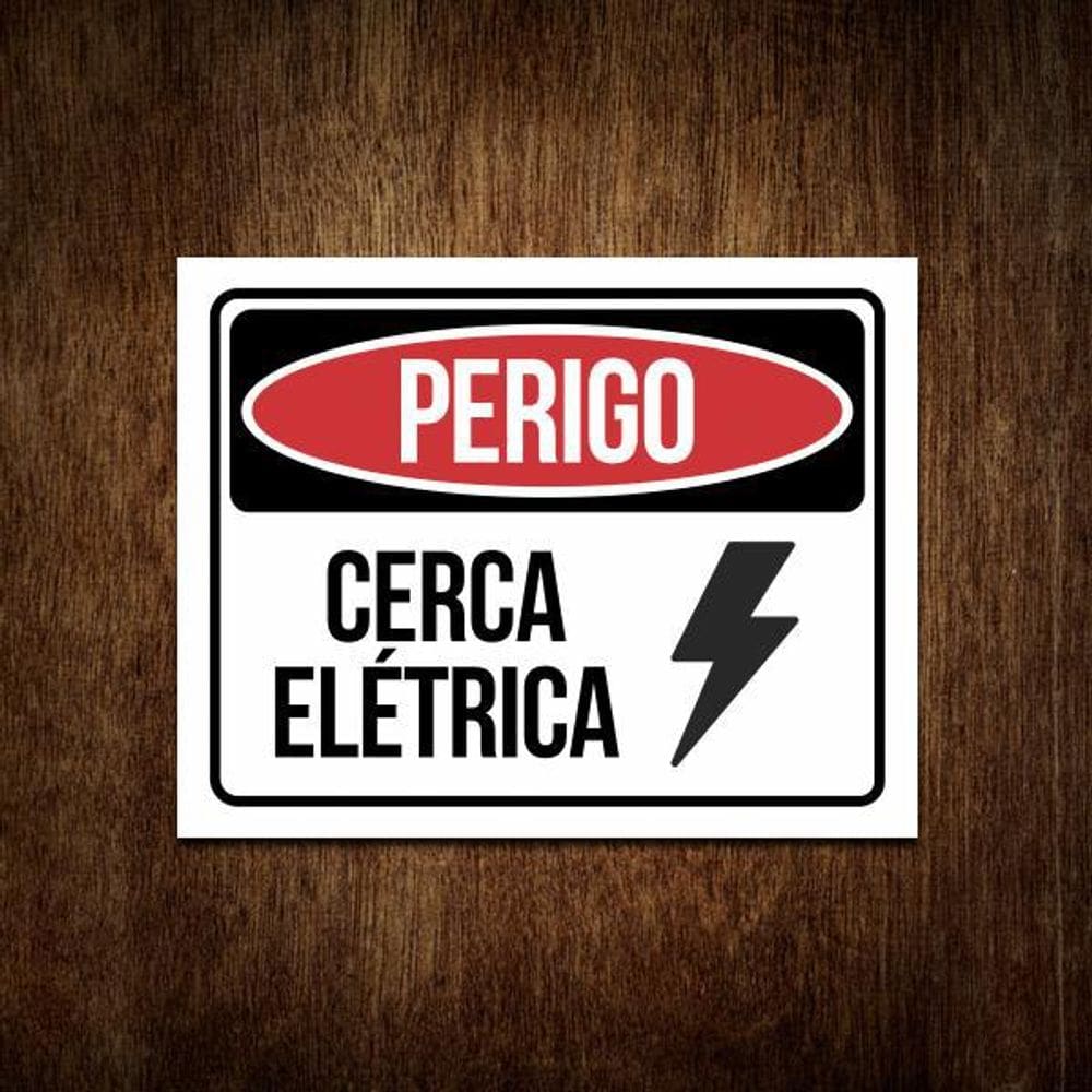 Placa Segurança Perigo Cerca Elétrica - Perigo Placa Atenção