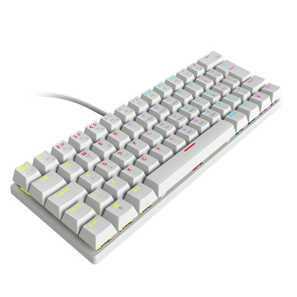 Teclado Mecânico Compacto 60% Vinik Anihi Branco Blue Led