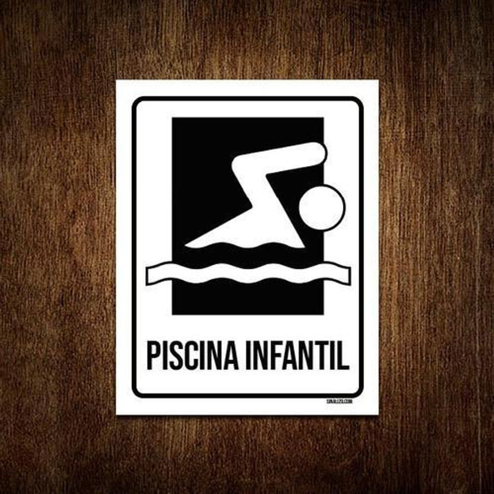 Kit 10 Placas Condomínio Ambiente Piscina Infantíl