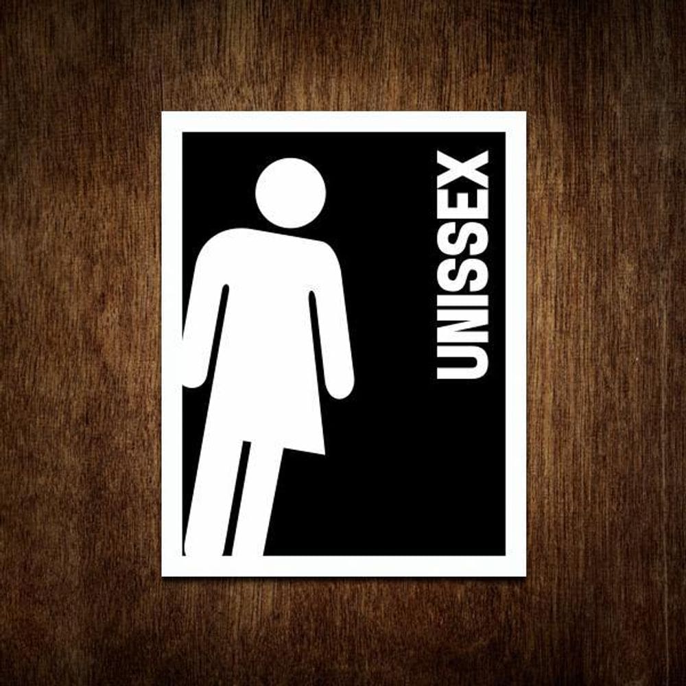 Placa Banheiro Sinalização Masculino Feminino Unissex Italic