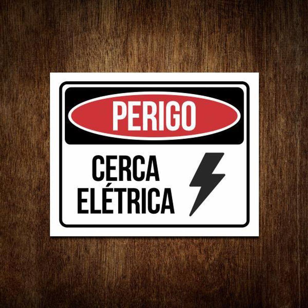 Placa Segurança Perigo Cerca Elétrica - Perigo Placa Atenção