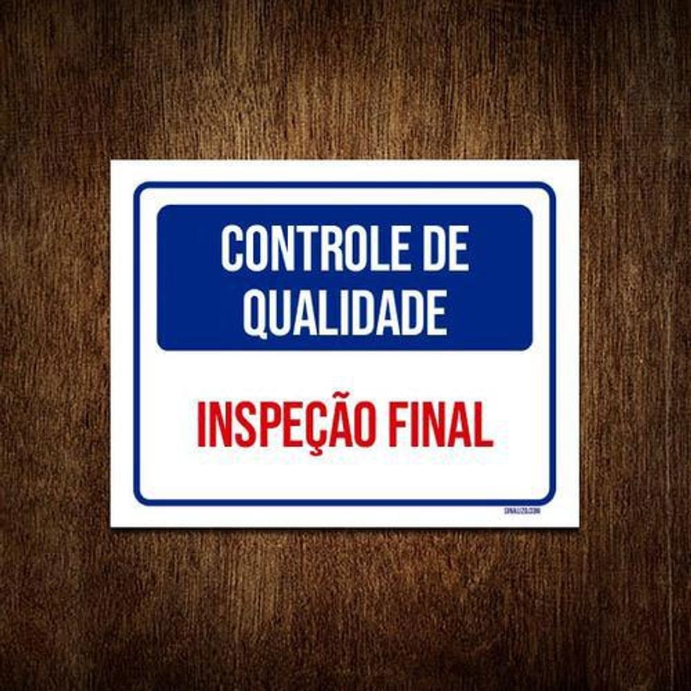 Kit 10 Placas Controle De Qualidade Inspeção Final