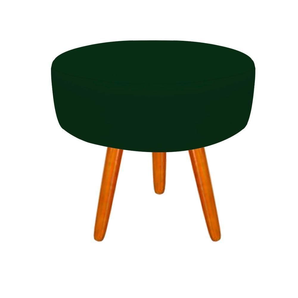 Puff Decorativo Lavinia Suede Pes Castanho Verde