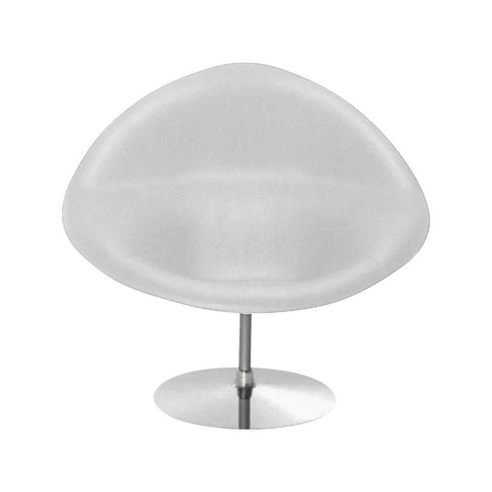 Poltrona Design Gondula Couro Natural Branco