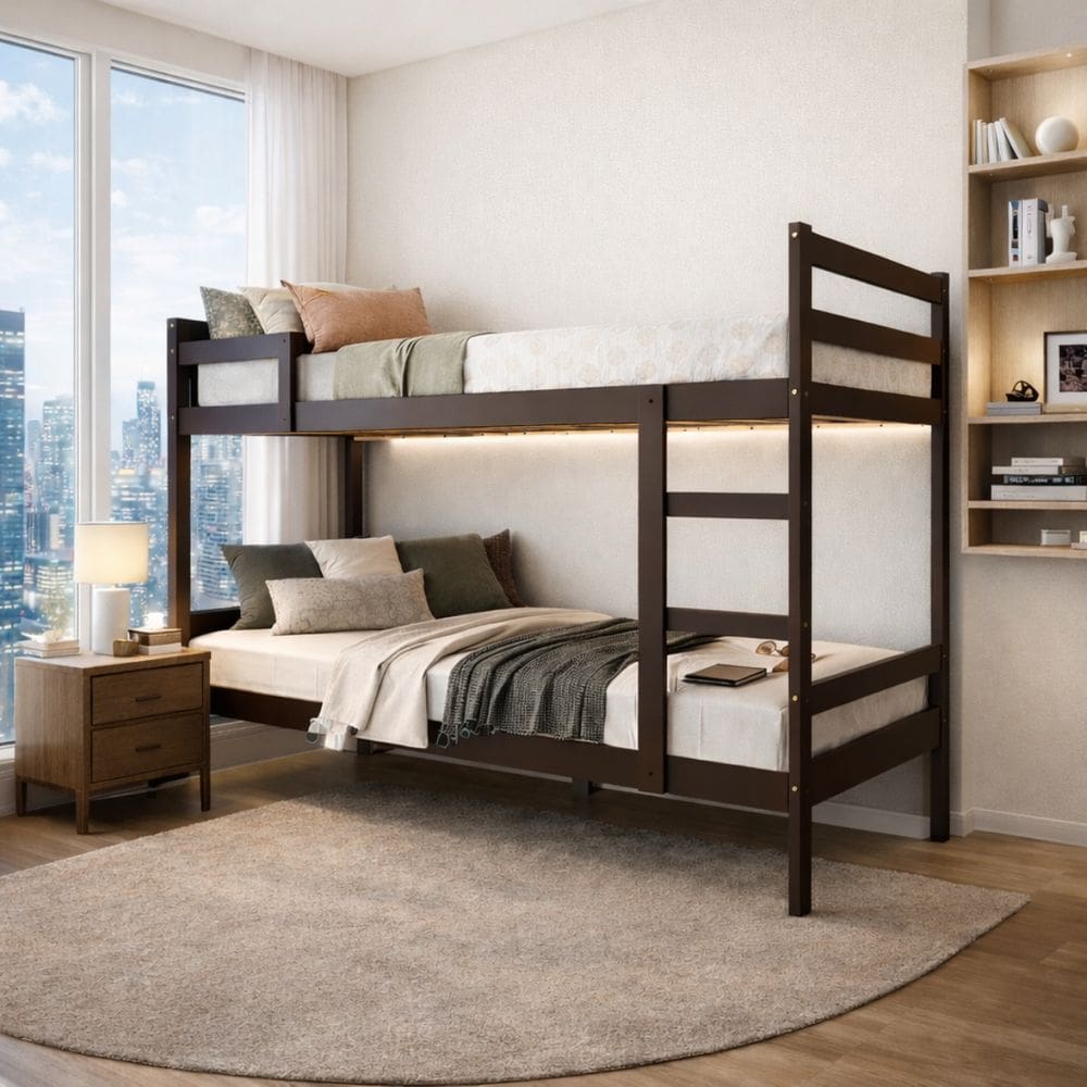 Beliche Solteiro 100% Madeira Maciça de Pinus Castanho