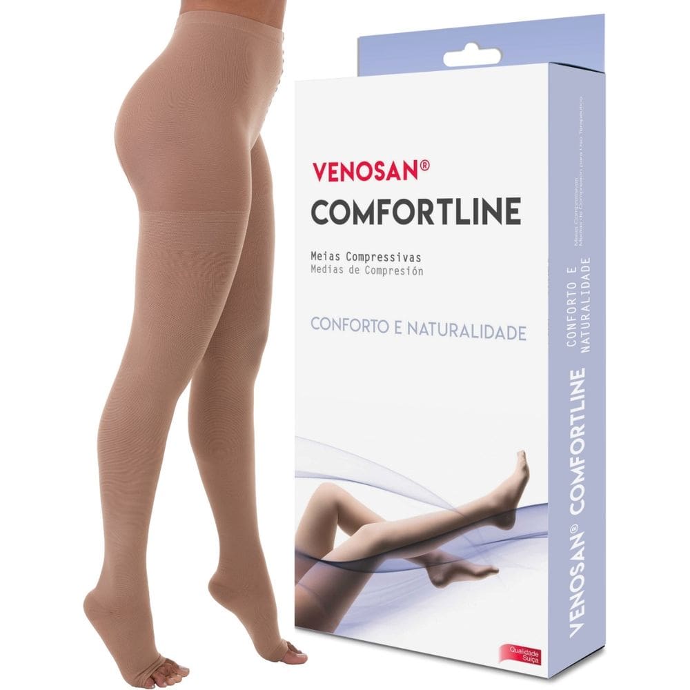 Meia Calça Venosan Comfortline 20-30 Longa Pé Aberto Bege
