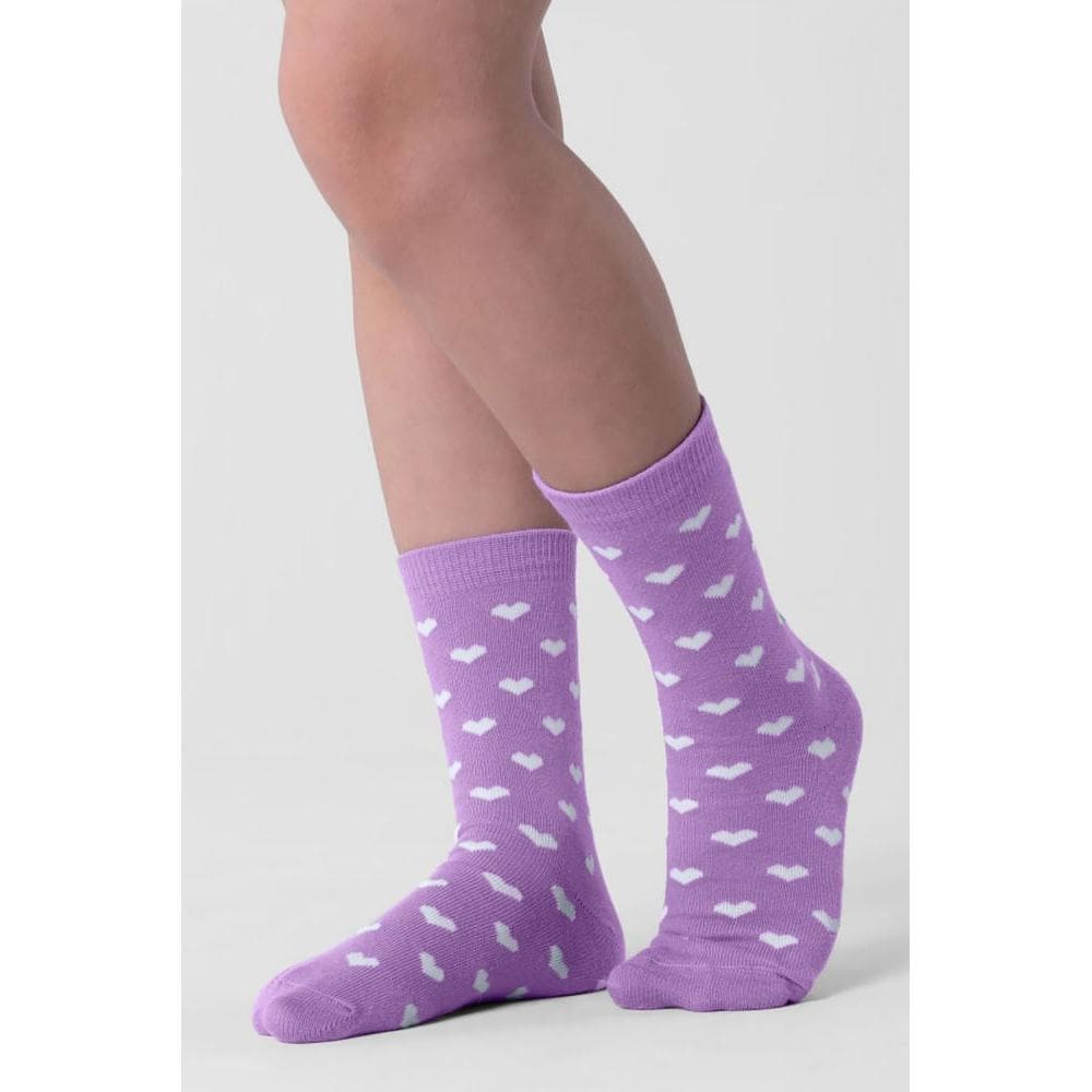 Meia infantil menina de corações Brandili